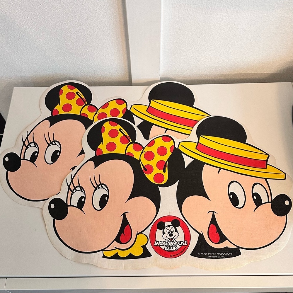 2 VTG Y2K Mickey Mouse Club House Eating Table Placemats Minnie Child Disney